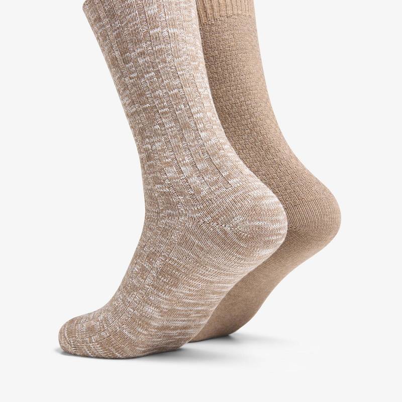 Clarks 2 Pack Marled Crew Sock Haki | CLKS-84170