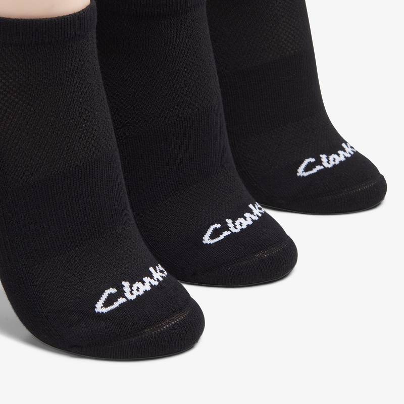 Clarks 3 Pack Solid Athletic Sock Siyah | CLKS-84638