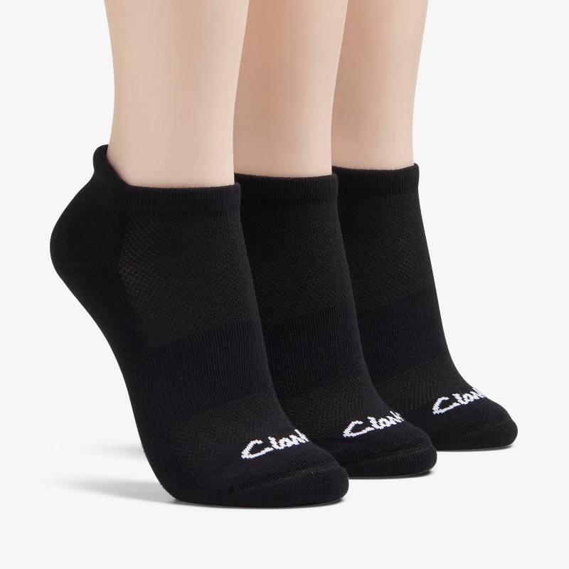 Clarks 3 Pack Solid Athletic Sock Siyah | CLKS-84638
