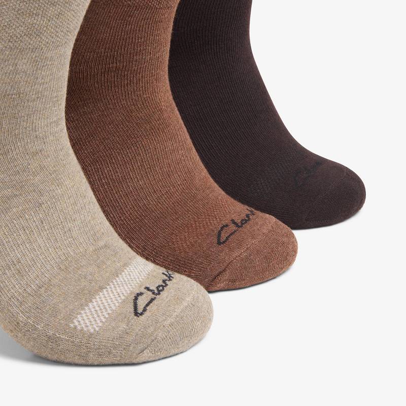 Clarks 3 Pack Sport Crew Sock Haki | CLKS-84169