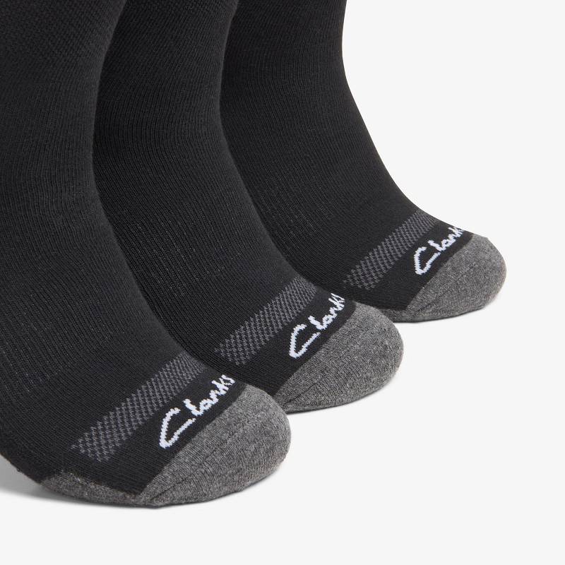 Clarks 3 Pack Sport Crew Sock Siyah | CLKS-84168