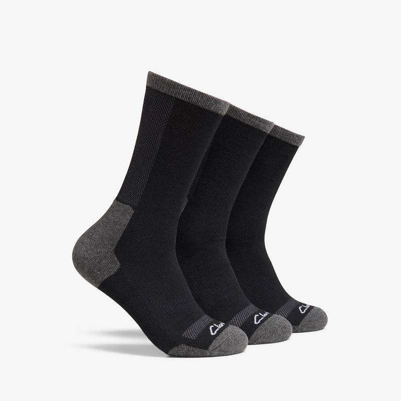 Clarks 3 Pack Sport Crew Sock Siyah | CLKS-84168