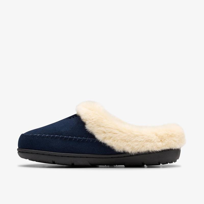 Clarks Camelae Shine Slippers Lacivert | CLKS-84677