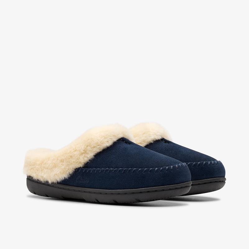 Clarks Camelae Shine Slippers Lacivert | CLKS-84677