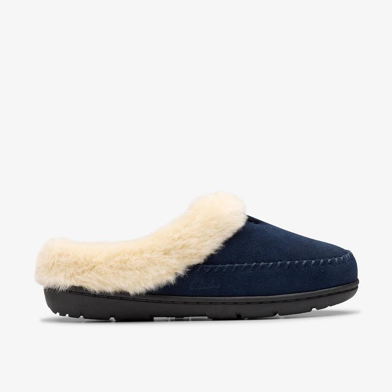Clarks Camelae Shine Slippers Lacivert | CLKS-84677