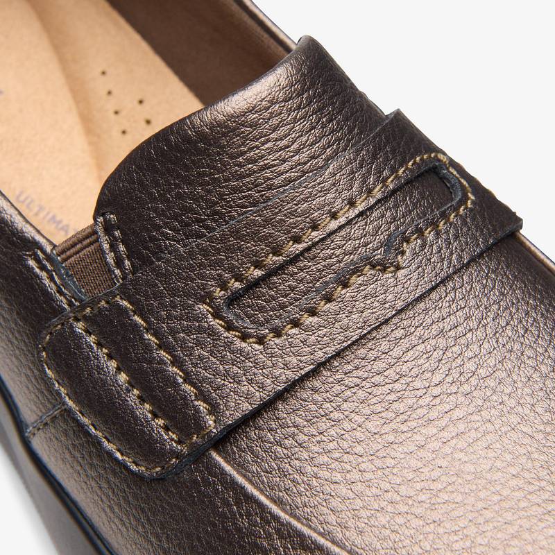 Clarks Ellowyn Penny Kahverengi Metal | CLKS-85009