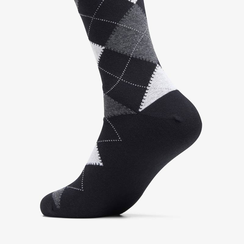 Clarks Mens Argyle Sock Siyah Beyaz | CLKS-84185