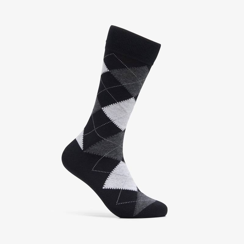 Clarks Mens Argyle Sock Siyah Beyaz | CLKS-84185