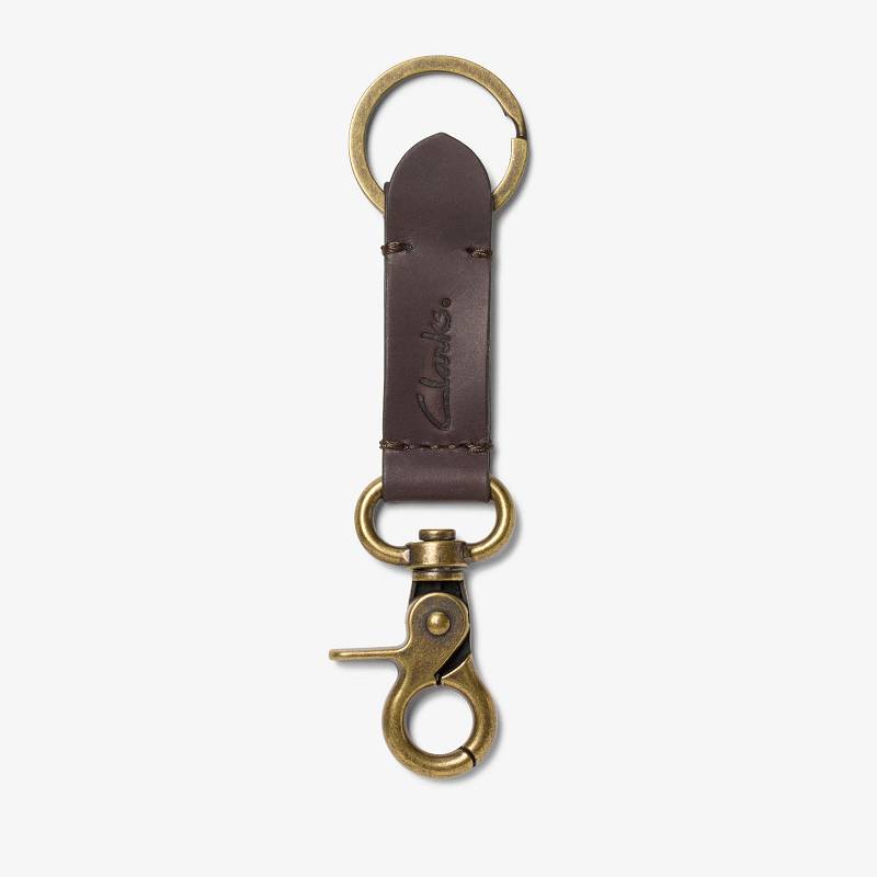 Clarks Oiled Leather Key Fob Kahverengi | CLKS-84143