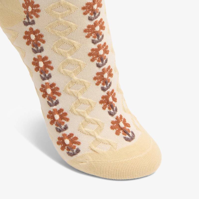 Clarks Raised Floral Sock Beyaz | CLKS-84659