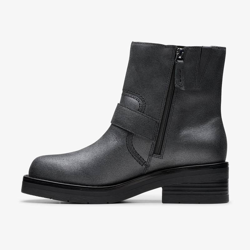 Clarks Rebelle Buckle Mavi Gri Metal | CLKS-85516