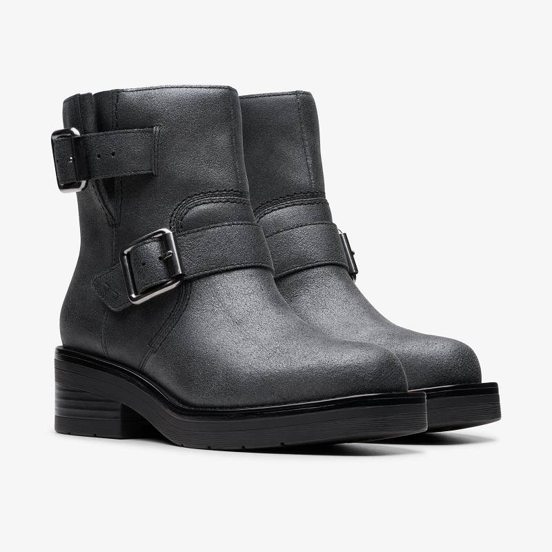 Clarks Rebelle Buckle Mavi Gri Metal | CLKS-85516