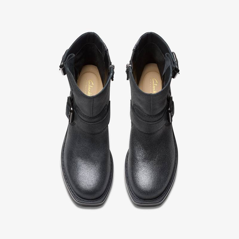 Clarks Rebelle Buckle Mavi Gri Metal | CLKS-85516