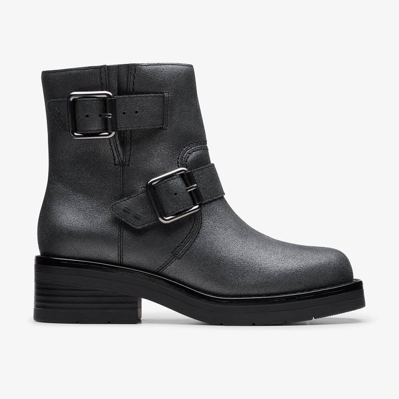 Clarks Rebelle Buckle Mavi Gri Metal | CLKS-85516