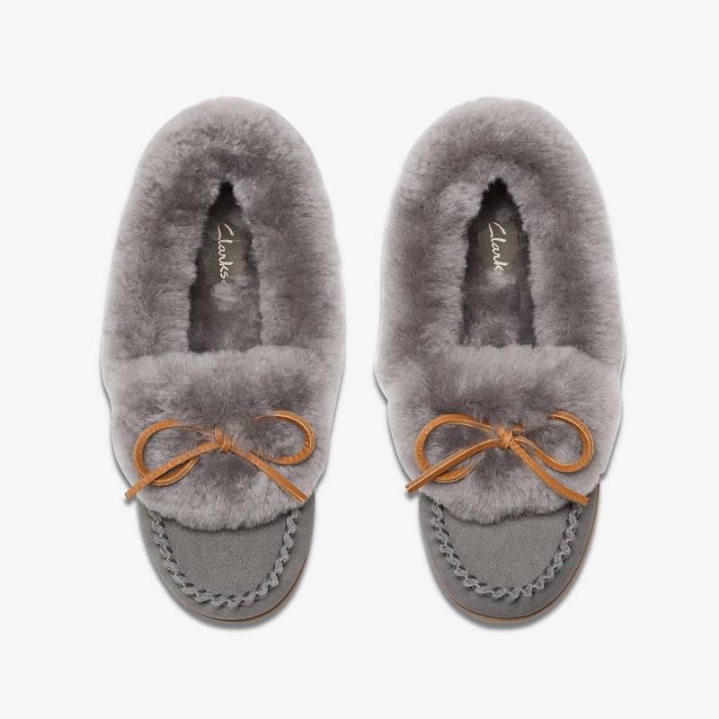 Clarks Roll Mocc Slippers Gri | CLKS-84675
