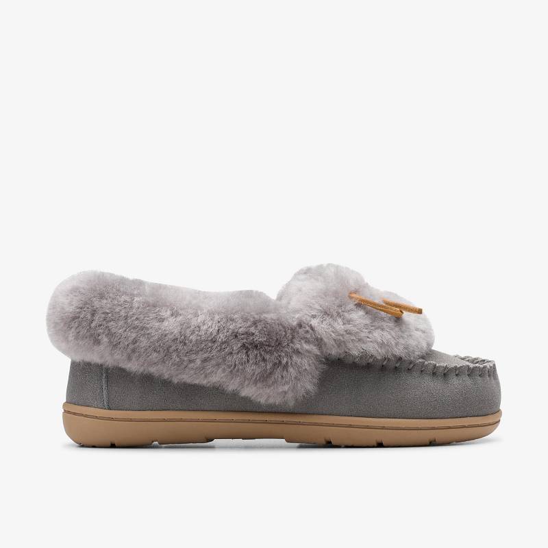 Clarks Roll Mocc Slippers Gri | CLKS-84675