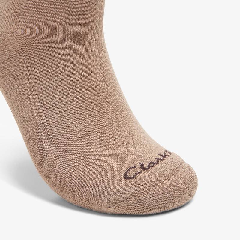 Clarks Solid Crew Sock Gri Kahverengi | CLKS-84177