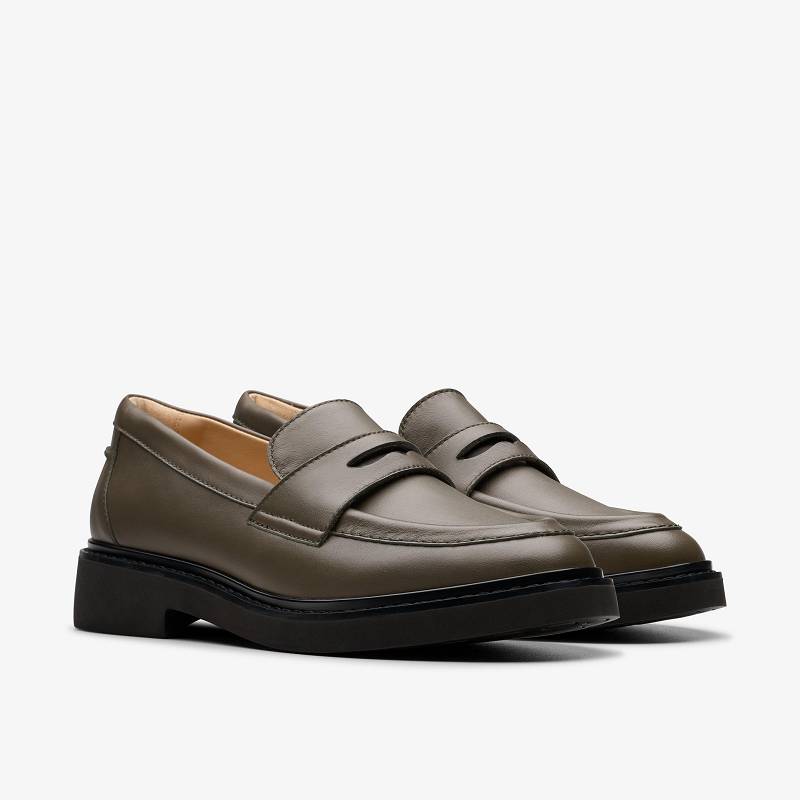 Clarks Splend Edge Koyu Zeytin Yeşili | CLKS-85376