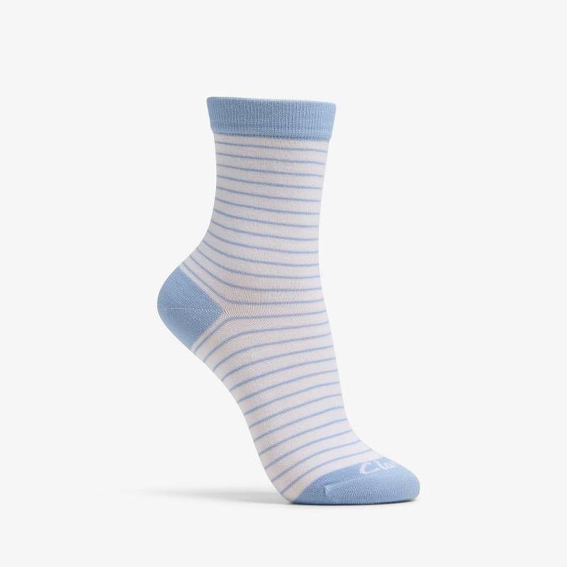 Clarks Stripe Crew Bamboo Sock Açık Mavi | CLKS-84667