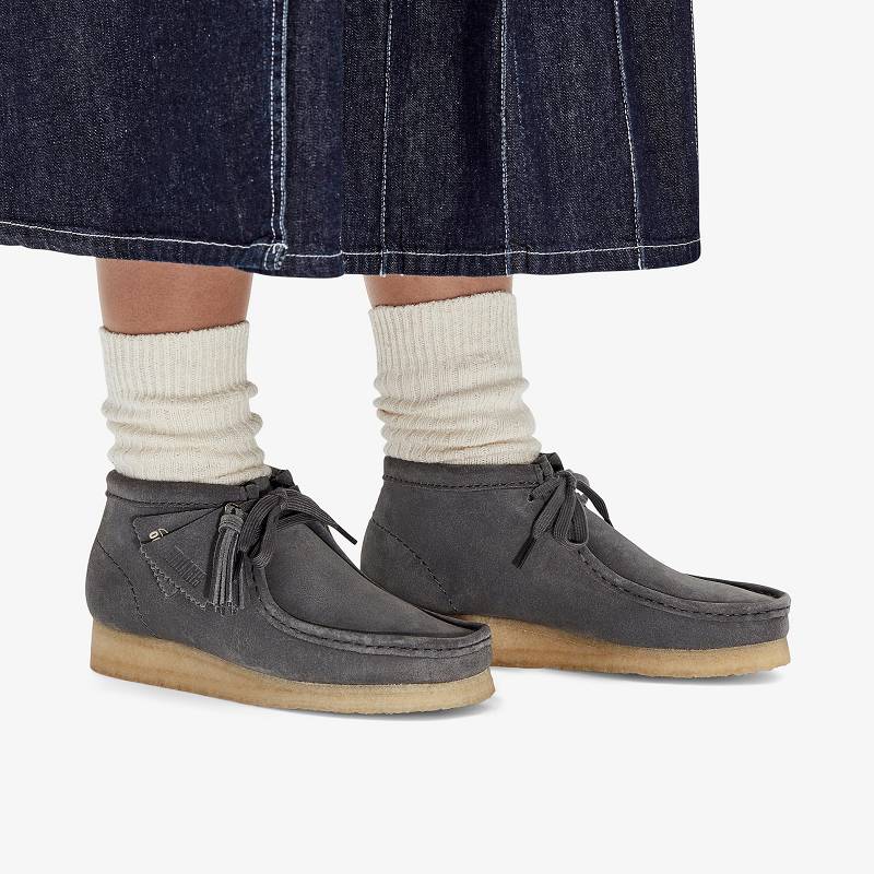 Clarks Wallabee Boot Gri Mavi | CLKS-85553