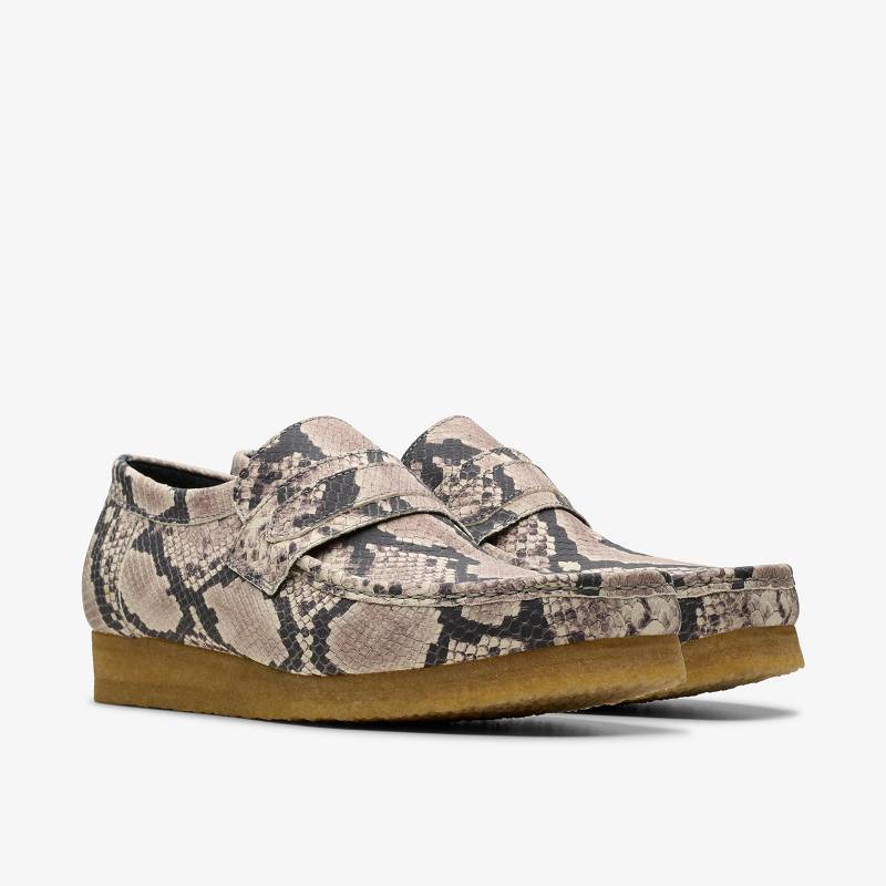 Clarks Wallabee Loafer Gri Yılan | CLKS-84297