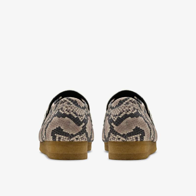 Clarks Wallabee Loafer Gri Yılan | CLKS-84297