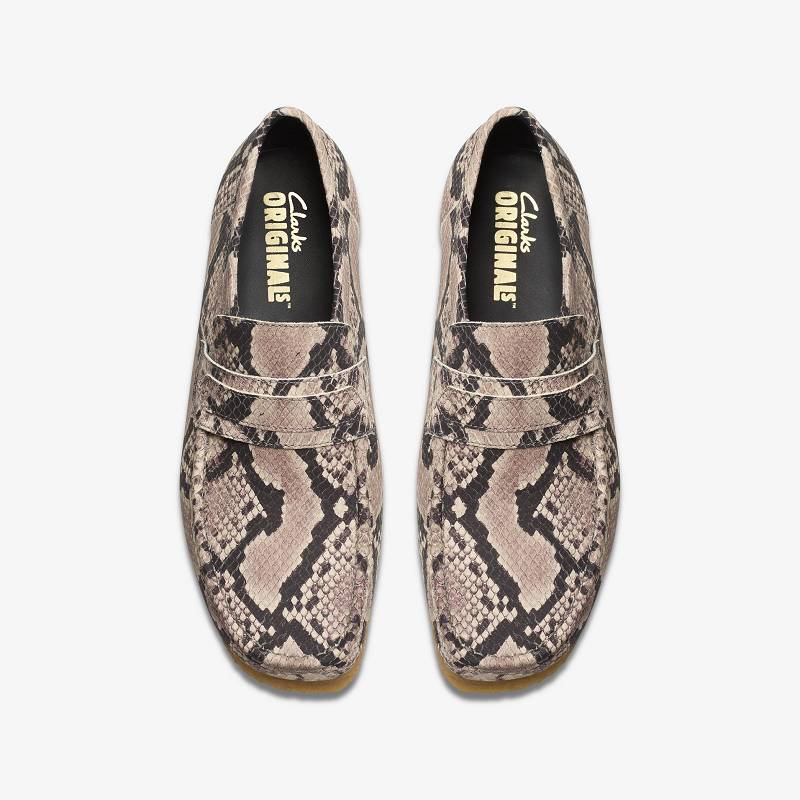 Clarks Wallabee Loafer Gri Yılan | CLKS-84297