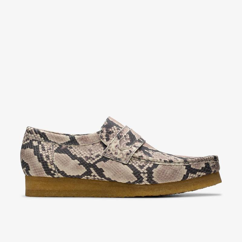 Clarks Wallabee Loafer Gri Yılan | CLKS-84297
