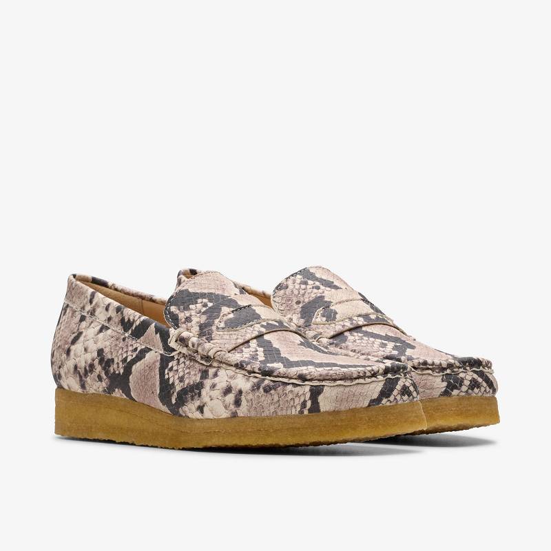 Clarks Wallabee Loafer Gri Yılan | CLKS-84822