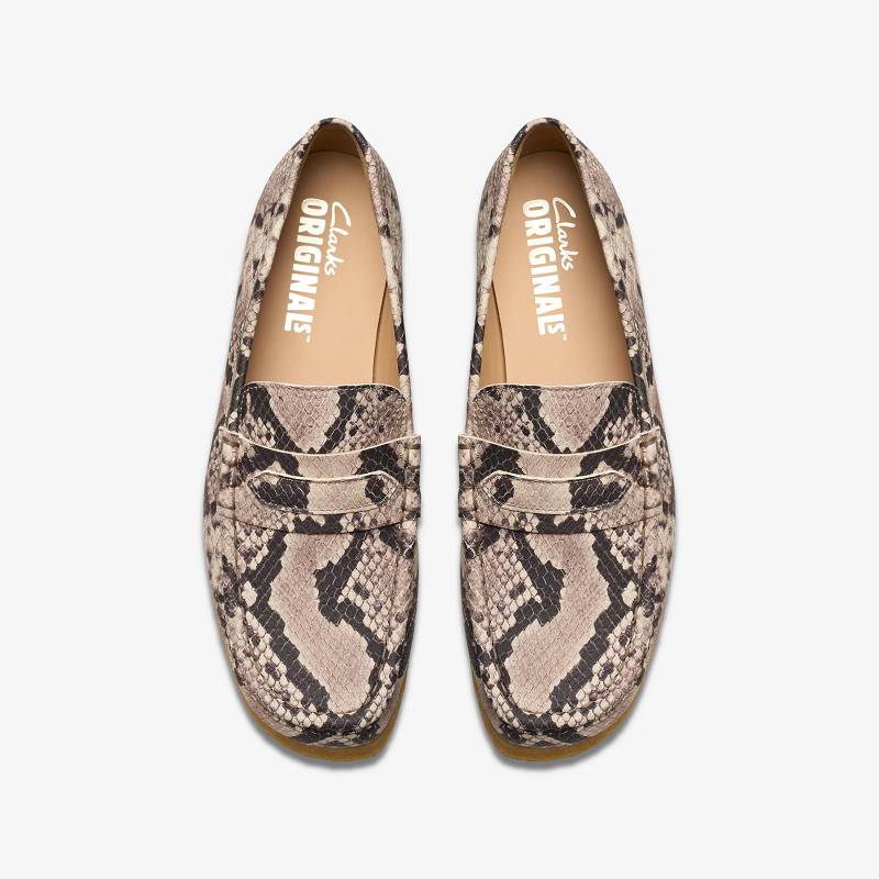 Clarks Wallabee Loafer Gri Yılan | CLKS-84822