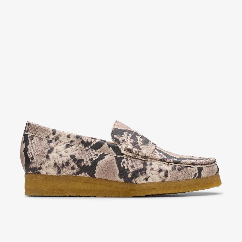 Clarks Wallabee Loafer Gri Yılan | CLKS-84822