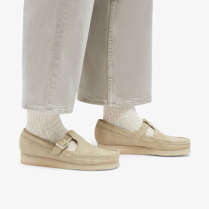 Clarks Wallabee T-Bar Bej Rengi | CLKS-85414