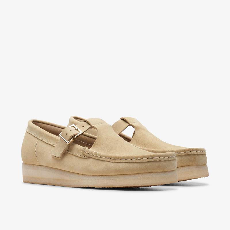 Clarks Wallabee T-Bar Bej Rengi | CLKS-85414
