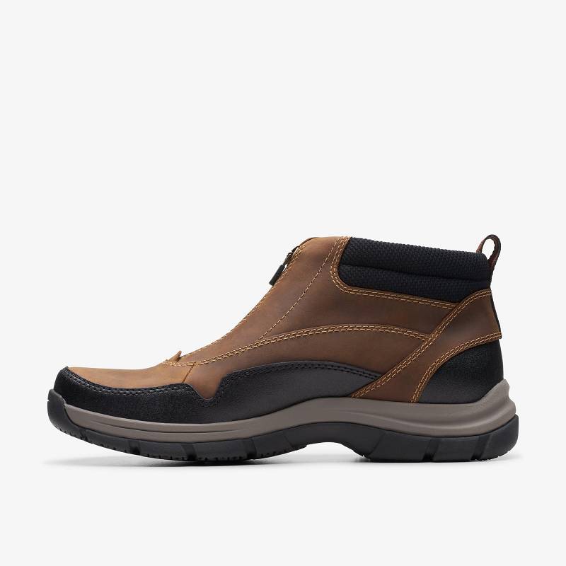Clarks Walpath Zip Koyu Kahverengi | CLKS-84549