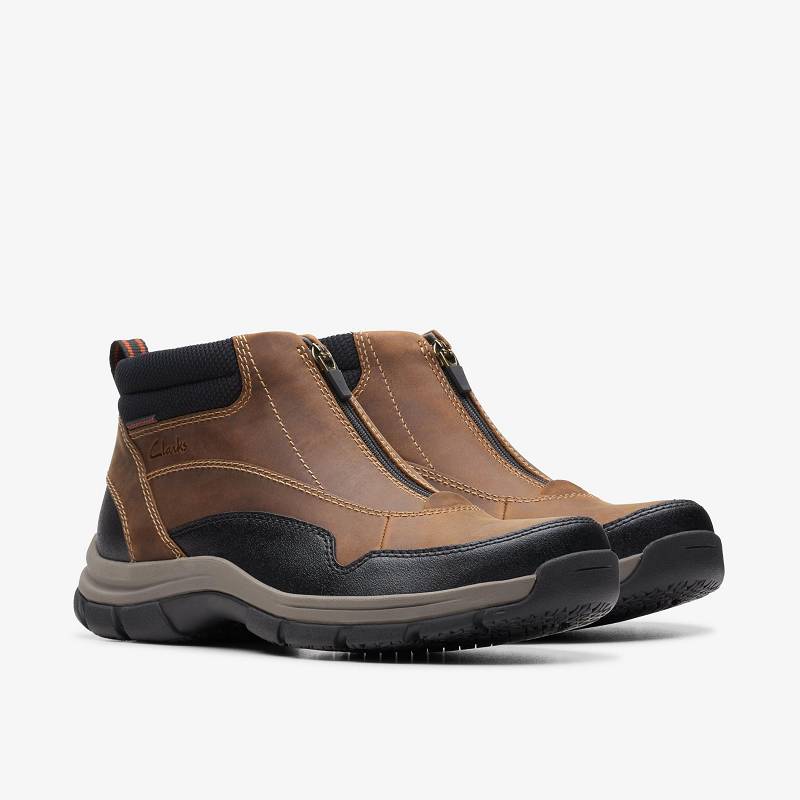 Clarks Walpath Zip Koyu Kahverengi | CLKS-84549