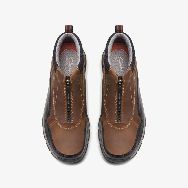 Clarks Walpath Zip Koyu Kahverengi | CLKS-84549
