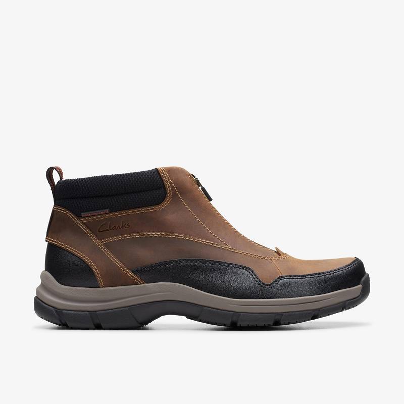 Clarks Walpath Zip Koyu Kahverengi | CLKS-84549