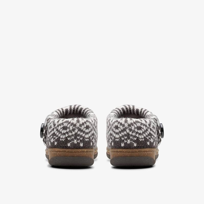Clarks Willowdean Sweater Slippers Koyu Gri | CLKS-84669